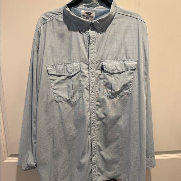 AFTCO Light Blue Fishing Shirt - Picture 1 of 2